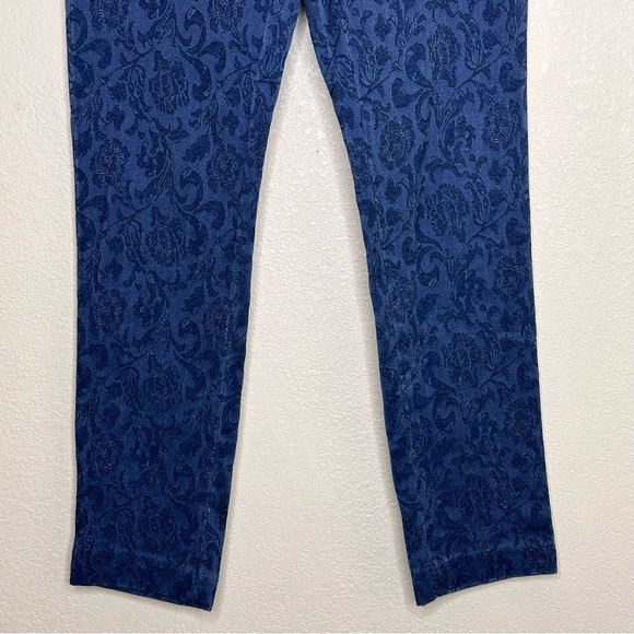 Lisette of Montreal Blue Floral Mid-Rise Tummy Panel Leggings, Size 8 - Picture 4 of 8
